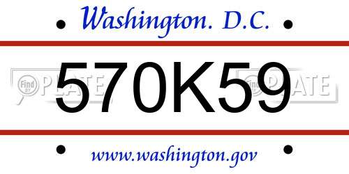 570K59 District Of Columbia License Plate