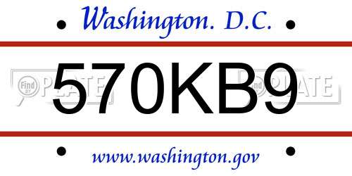 570KB9 District Of Columbia License Plate