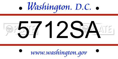 5712SA District Of Columbia License Plate