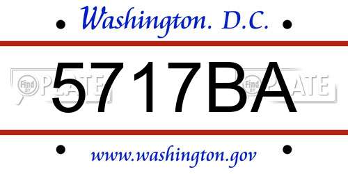 5717BA District Of Columbia License Plate