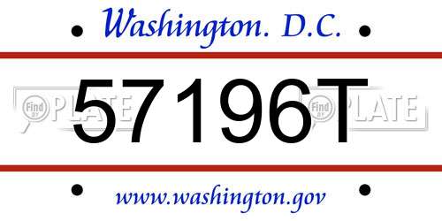 57196T District Of Columbia License Plate