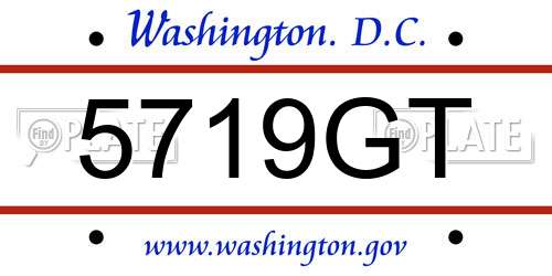 5719GT District Of Columbia License Plate