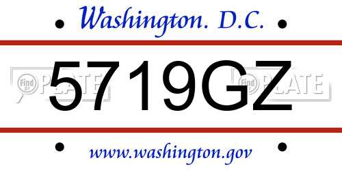 5719GZ District Of Columbia License Plate
