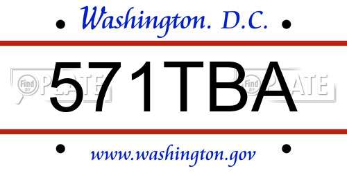 571TBA District Of Columbia License Plate