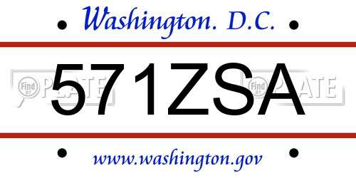 571ZSA District Of Columbia License Plate