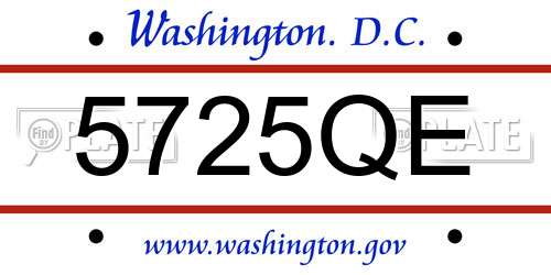 5725QE District Of Columbia License Plate