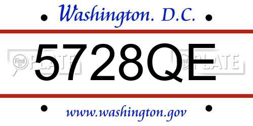 5728QE District Of Columbia License Plate