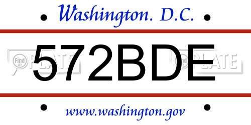 572BDE District Of Columbia License Plate