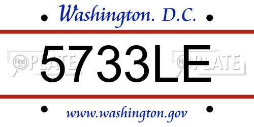 5733LE District Of Columbia License Plate