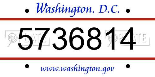 5736814 District Of Columbia License Plate