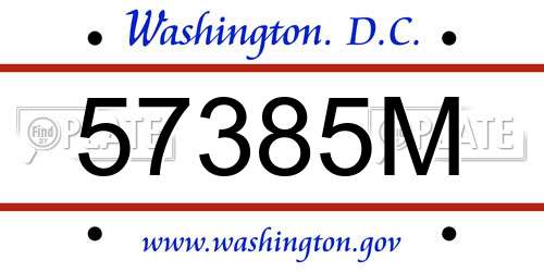 57385M District Of Columbia License Plate