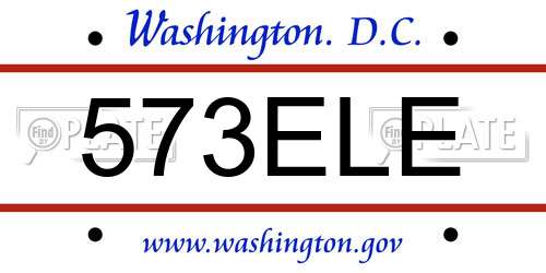 573ELE District Of Columbia License Plate