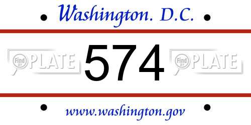 574 District Of Columbia License Plate