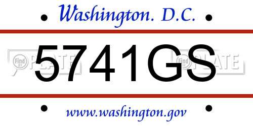 5741GS District Of Columbia License Plate