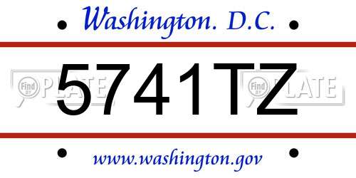 5741TZ District Of Columbia License Plate