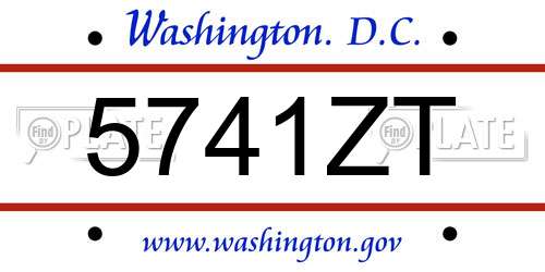5741ZT District Of Columbia License Plate