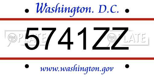 5741ZZ District Of Columbia License Plate