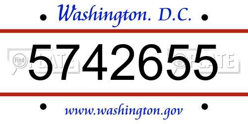 5742655 District Of Columbia License Plate