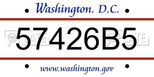 57426B5 District Of Columbia License Plate