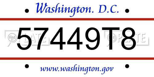 57449T8 District Of Columbia License Plate