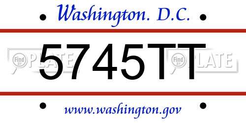 5745TT District Of Columbia License Plate