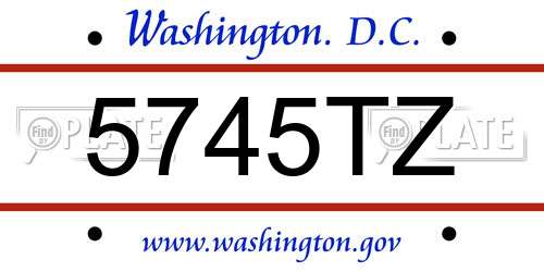 5745TZ District Of Columbia License Plate