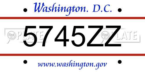 5745ZZ District Of Columbia License Plate