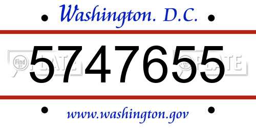 5747655 District Of Columbia License Plate