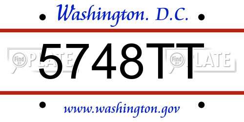 5748TT District Of Columbia License Plate