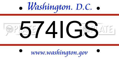 574IGS District Of Columbia License Plate