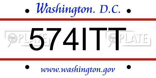 574ITT District Of Columbia License Plate