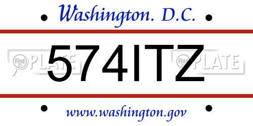 574ITZ District Of Columbia License Plate