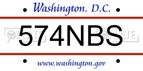 574NBS District Of Columbia License Plate