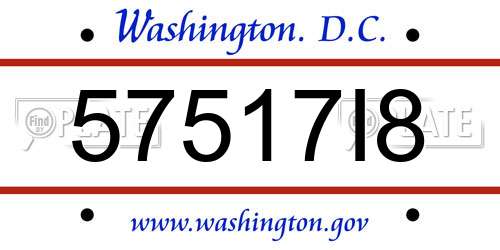 57517I8 District Of Columbia License Plate