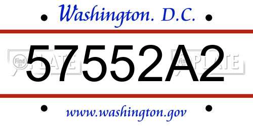 57552A2 District Of Columbia License Plate