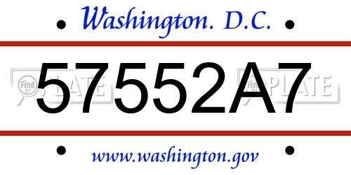 57552A7 District Of Columbia License Plate