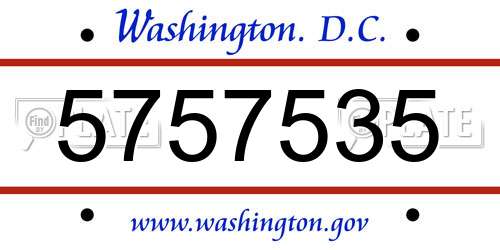 5757535 District Of Columbia License Plate