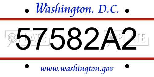 57582A2 District Of Columbia License Plate