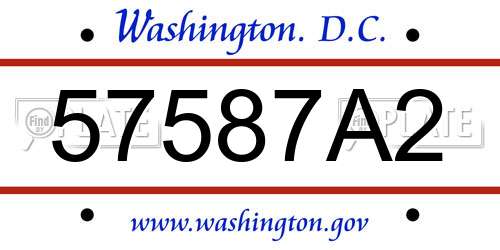 57587A2 District Of Columbia License Plate