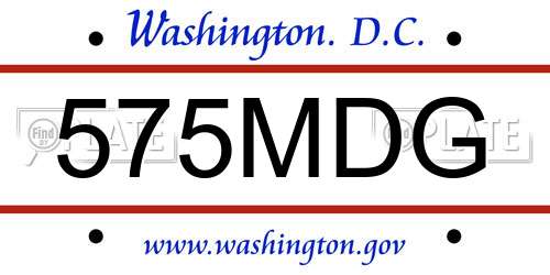 575MDG District Of Columbia License Plate