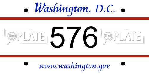 576 District Of Columbia License Plate