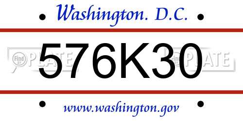 576K30 District Of Columbia License Plate