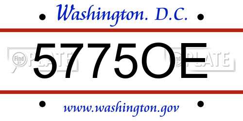 5775OE District Of Columbia License Plate