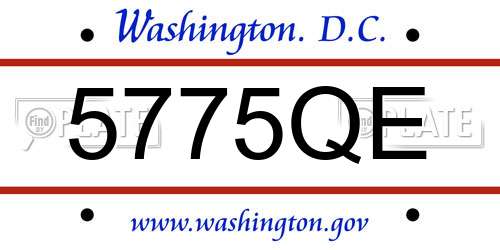 5775QE District Of Columbia License Plate