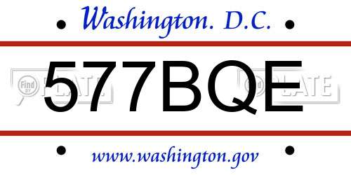 577BQE District Of Columbia License Plate