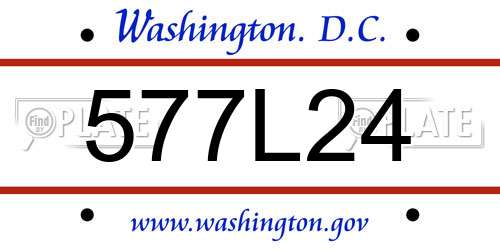 577L24 District Of Columbia License Plate