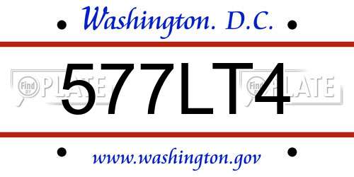 577LT4 District Of Columbia License Plate