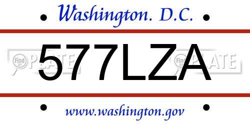 577LZA District Of Columbia License Plate
