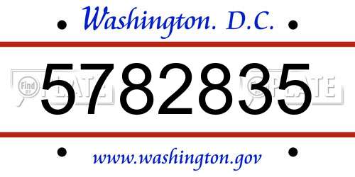 5782835 District Of Columbia License Plate