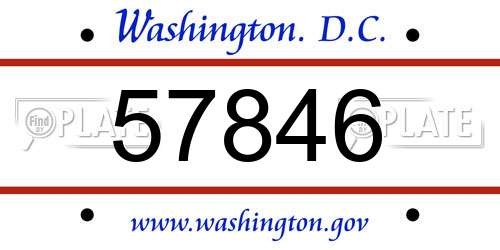 57846 District Of Columbia License Plate